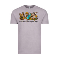 Vintage Zinc peace love longhorn heifer Vintage Tee - LillyAllenDesigns
