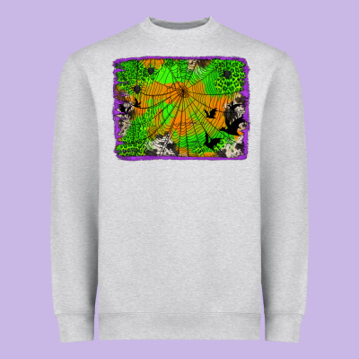 Leopard Cowhide Halloween Background Heavyweight Sweatshirt Designed By Jasminsmagicworld