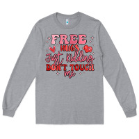 Heather Grey free hugs just kidding don't touch me Long Sleeve Tee - MaliasSmallBusiness