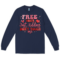 Navy free hugs just kidding don't touch me Long Sleeve Tee - MaliasSmallBusiness