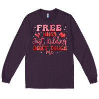 Plum free hugs just kidding don't touch me Long Sleeve Tee - MaliasSmallBusiness