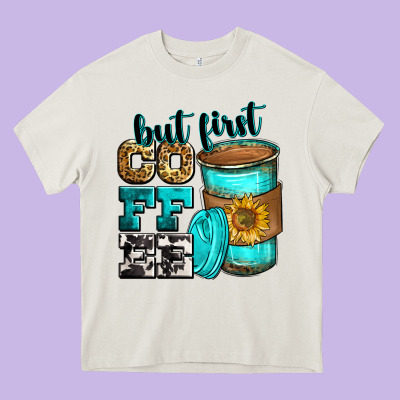 But First Coffee Heavy Core Tee Designed By Zillion Design Studio