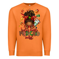 Carrot Santa's Favorite Medicaid Analyst Afro Messy Bun Premium Sweatshirt - texasbilliewilder