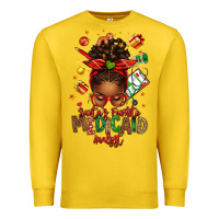 Lemon Santa's Favorite Medicaid Analyst Afro Messy Bun Premium Sweatshirt - texasbilliewilder