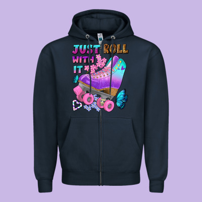 Just Roll With It Zipper Hoodie Designed By Bundleandbundleshop