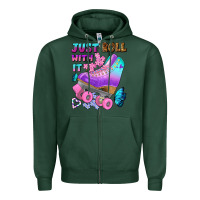 Sports Green just roll with it Zipper Hoodie - BundleAndBundleShop