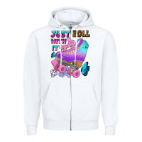 White just roll with it Zipper Hoodie - BundleAndBundleShop