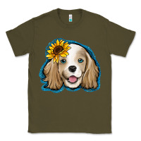 Army Green cocker spaniel sunflower Classic Tee - Jasminsmagicworld
