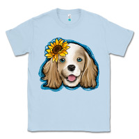 Dusty Blue cocker spaniel sunflower Classic Tee - Jasminsmagicworld