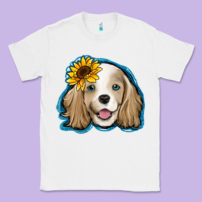 Cocker Spaniel Sunflower Classic Tee Designed By Jasminsmagicworld