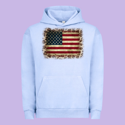 America Flag And Leopard Urban Hoodie Designed By Cowcowdesign