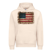 Sandshell America Flag and Leopard Urban Hoodie - CowCowDesign