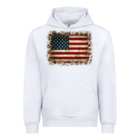 White America Flag and Leopard Urban Hoodie - CowCowDesign