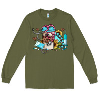 Army Green western sunflower gemstone nurse Long Sleeve Tee - JahusDesignShop
