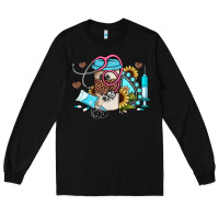 Black western sunflower gemstone nurse Long Sleeve Tee - JahusDesignShop