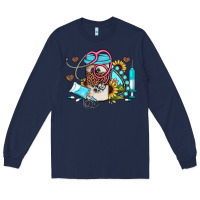 Navy western sunflower gemstone nurse Long Sleeve Tee - JahusDesignShop