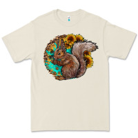 Western Squirrel With Sunflowers Premium Tee | Teevron