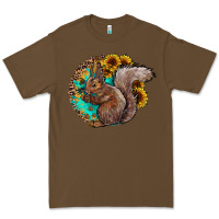 Cacao western squirrel with sunflowers Premium Tee - CowhideDigitalArt