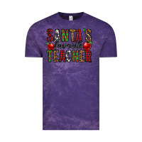 Cloud Purple santa's favorite teacher Vintage Tee - Jasminsmagicworld