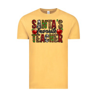 Vintage Mustard santa's favorite teacher Vintage Tee - Jasminsmagicworld
