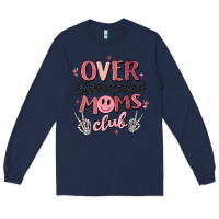 Navy over stimulated moms club Long Sleeve Tee - MaliasSmallBusiness