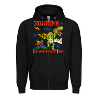 Black roaring into kindergarten Zipper Hoodie - BundleAndBundleShop