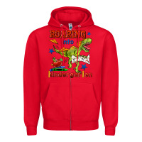 Red roaring into kindergarten Zipper Hoodie - BundleAndBundleShop