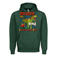 Sports Green roaring into kindergarten Zipper Hoodie - BundleAndBundleShop