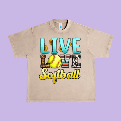 Live Love Softball Urban Heavy Tee Designed By Lillyallendesigns