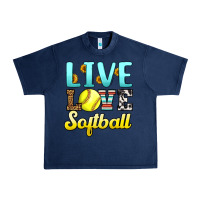 Navy live love softball Urban Heavy Tee - LillyAllenDesigns
