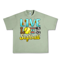 Oil Green live love softball Urban Heavy Tee - LillyAllenDesigns