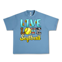 Pebble Blue live love softball Urban Heavy Tee - LillyAllenDesigns