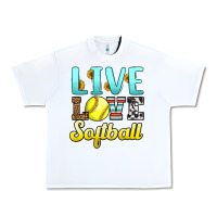 White live love softball Urban Heavy Tee - LillyAllenDesigns
