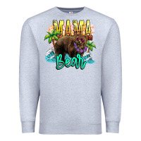 Heather Grey Mama bear summer Premium Sweatshirt - NancyCooperArtShop