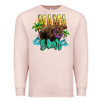 Pale Pink Mama bear summer Premium Sweatshirt - NancyCooperArtShop