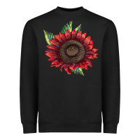 Black procut red sunflower Heavyweight Sweatshirt - LillyAllenDesigns