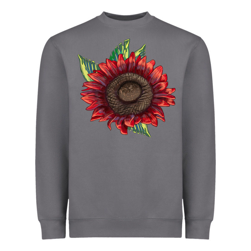 Procut Red Sunflower Heavyweight Sweatshirt by LillyAllenDesigns | Teevron