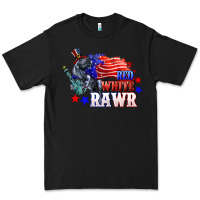 Black Red white rawr 4th of july Premium Tee - CowGirlArtShop
