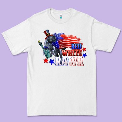 Red White Rawr 4th Of July Premium Tee Designed By Cowgirlartshop