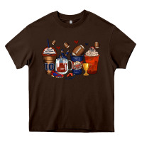 Chocolate Brown american football coffee cups Heavy Core Tee - Zillion Design Studio