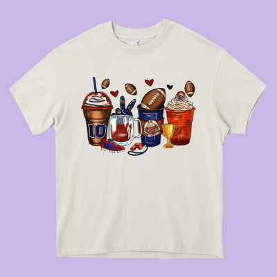 American Football Coffee Cups Heavy Core Tee Designed By Zillion Design Studio