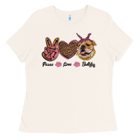 Bone peace love bulldog Ladies Tee - RanaPortraitStore