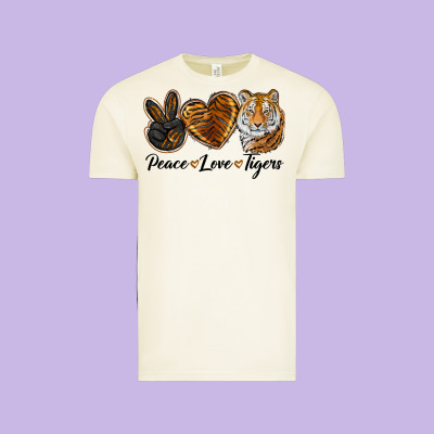 Peace Love Tigers Vintage Tee Designed By Lillyallendesigns