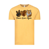 Vintage Mustard Peace Love Tigers Vintage Tee - LillyAllenDesigns