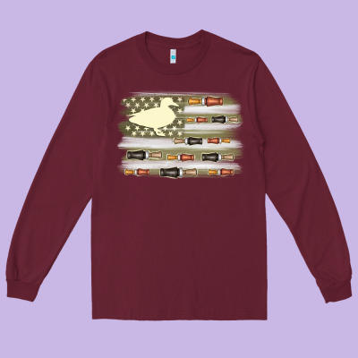 Duck Hunter Flag Long Sleeve Tee Designed By Maliassmallbusiness