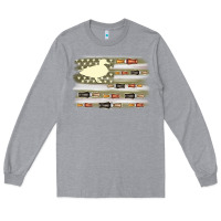 Heather Grey duck hunter flag Long Sleeve Tee - MaliasSmallBusiness