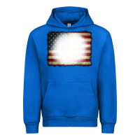 Cobalt American Flag Bleach Effect Urban Hoodie - CowCowDesign