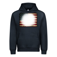 Navy American Flag Bleach Effect Urban Hoodie - CowCowDesign