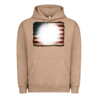 Pigment Burro American Flag Bleach Effect Urban Hoodie - CowCowDesign