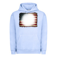 Pigment Grape Ice American Flag Bleach Effect Urban Hoodie - CowCowDesign